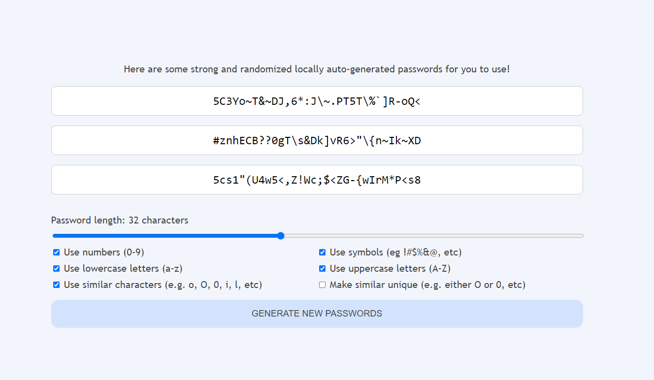 screenshot of Simple-Password-Generator